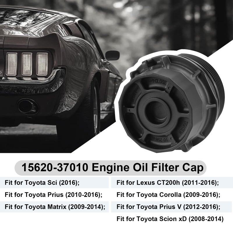 Sikawai Oil Filter Housing Cap Assembly 15620-37010 1562037010 for 2009-2016 To-yota Co-rolla Matr-ix Pr-ius 2011-2016 Lexus CT200h S-cion xD iM Replaces 917-039 19185631 ENP4118 by Sikawai - Image 5